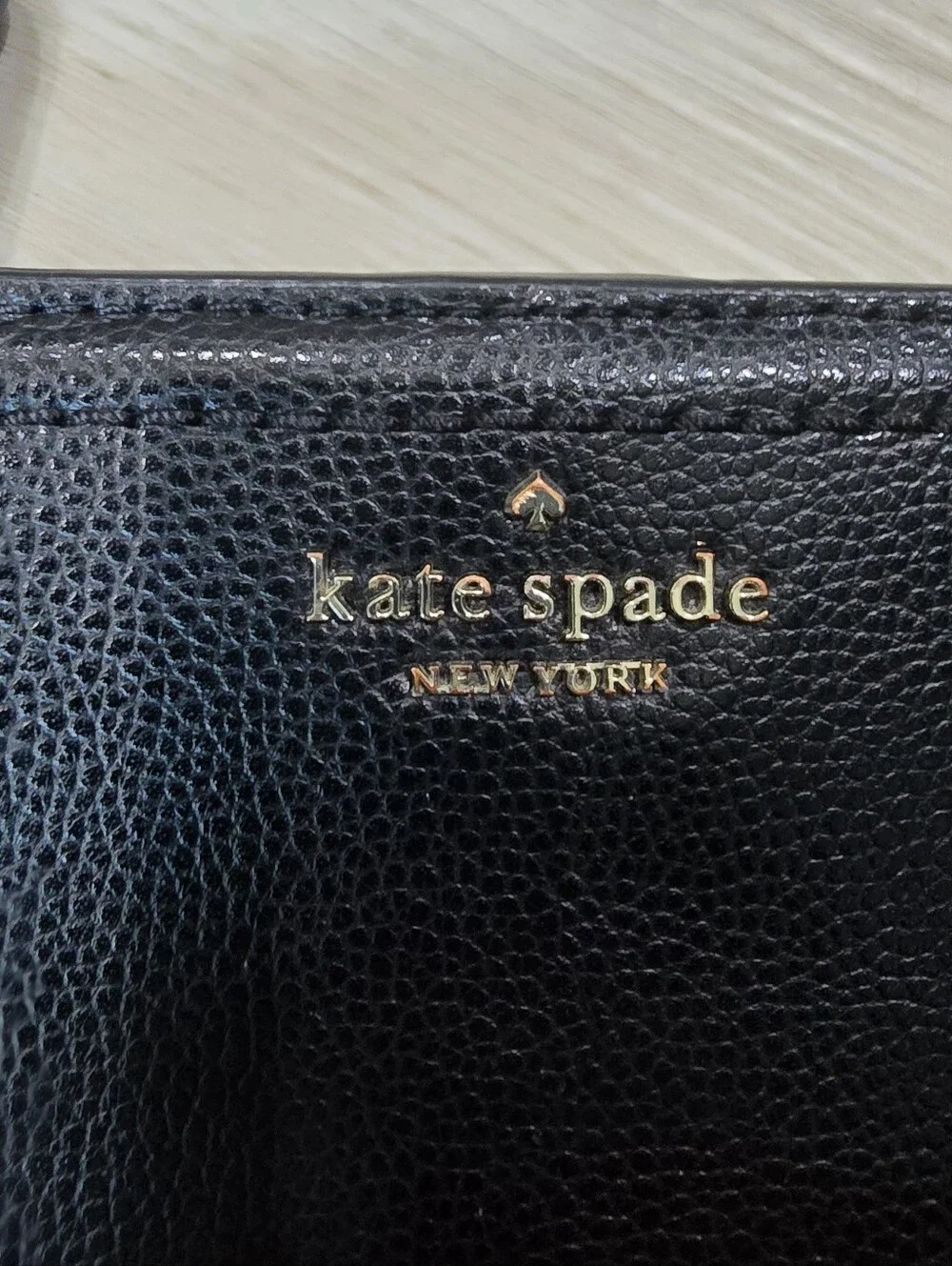Kate Spade New York Black Pebbled Leather Credit Card ID Window Bifold Wallet
